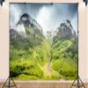 10X5ft Fabric Alps Mountains Backdrop Panoramic Cloudy Peaks European Nature Scenery Dolomites Swiss Mountains Background Outdoor Landscape Wedding Reception Party Decorations Photo Studio Props view 3