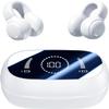Clip On Earbuds,Open Ear Headphones Wireless Bluetooth 5.4, HD Voice Calls,Waterproof Earbuds for Fitness and Running White Earphones view 1