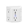 3 Sided 6 Outlet Widely Spaced Extender, 2 Prong to 3 Prong Outlet Adapter, Converters for Electric Plugs, 900J Wall Charger Surge Protector, Mountable Wall Tap for Non Grounded Outlets view 1