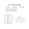3 Sided 6 Outlet Widely Spaced Extender, 2 Prong to 3 Prong Outlet Adapter, Converters for Electric Plugs, 900J Wall Charger Surge Protector, Mountable Wall Tap for Non Grounded Outlets view 4