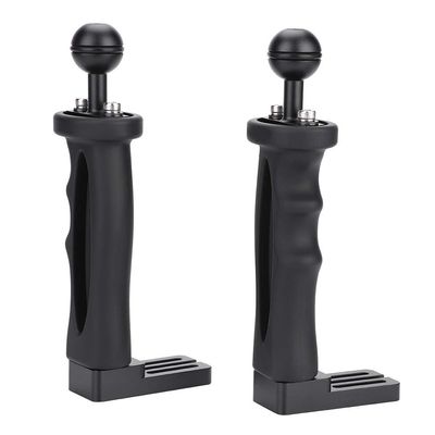 Yoidesu Camera Handle Grip Dual Handle Aluminum Tray with 1in Ball Mount for Flash, Video Lights, Ergonomic Grip, Underwater Camera Housing Accessory, 1/4in Screw Standard,