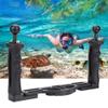 Yoidesu Camera Handle Grip Dual Handle Aluminum Tray with 1in Ball Mount for Flash, Video Lights, Ergonomic Grip, Underwater Camera Housing Accessory, 1/4in Screw Standard, view 3