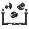Yoidesu Camera Handle Grip Dual Handle Aluminum Tray with 1in Ball Mount for Flash, Video Lights, Ergonomic Grip, Underwater Camera Housing Accessory, 1/4in Screw Standard, view 4