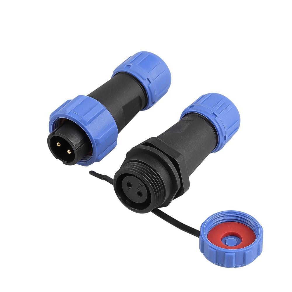 Uonecn SP13 Aviation Connector 2 Pin, SP13 Connectors 2-pin Plug and Socket, Light Connector for Outdoor Lights, Waterproof Dustproof IP68