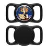Dog AirTag Holder for Dog Collar, Soft Silicone Slide-On Case for Apple AirTag, No-Dangle Quiet Protective Holder with Eye-Catching Pet Character Designs, Black-Trail Guide view 1
