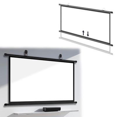 ENGTICUENU 30" 40" 50" 60" 72" Manual Projector Screen 16:9 Pull Down Projection Screen Home Theater 4K HD Movie Screen for Camping Party Outdoor(4:3,30in)