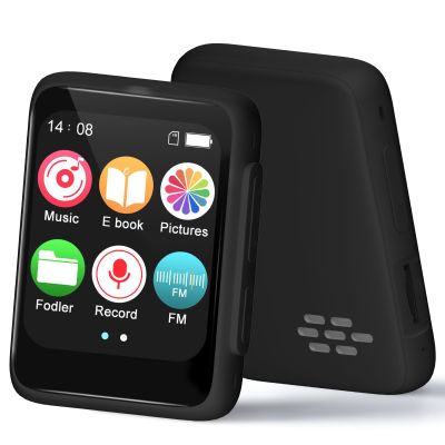 Kids MP3 Player with Bluetooth & Speaker, Simple Portable Music Player for Kids, 32GB FM Radio Voice Recorder E-Book Reader - No WiFi Needed, Gift for Kids (Black)