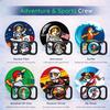 Dog AirTag Holder for Dog Collar, Soft Silicone Slide-On Case for Apple AirTag, No-Dangle Quiet Protective Holder with Eye-Catching Pet Character Designs, Black-Ski Racer view 2