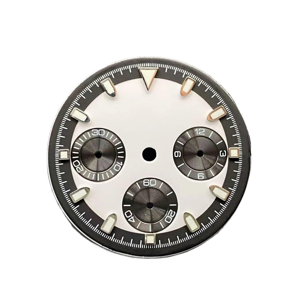 29.8mm VK63 Dial Green Luminousl Panda Dial Hands For VK63 Movement Watch Face Modification Accessories(No.3)