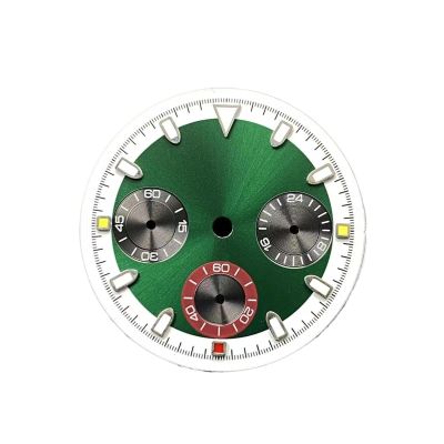 29.8mm VK63 Dial Green Luminousl Panda Dial Hands For VK63 Movement Watch Face Modification Accessories(No.2)