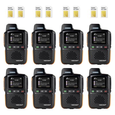 8 Pack TIDRADIO Global Rapid Walkie Talkies Unlimited Range 4G LTE PoC(Push-to-Talk Over Cellular) Radios Nationwide PTT Long Range Two Way Radio for Family,Company,Logistics,TD-M13 with SIM Card