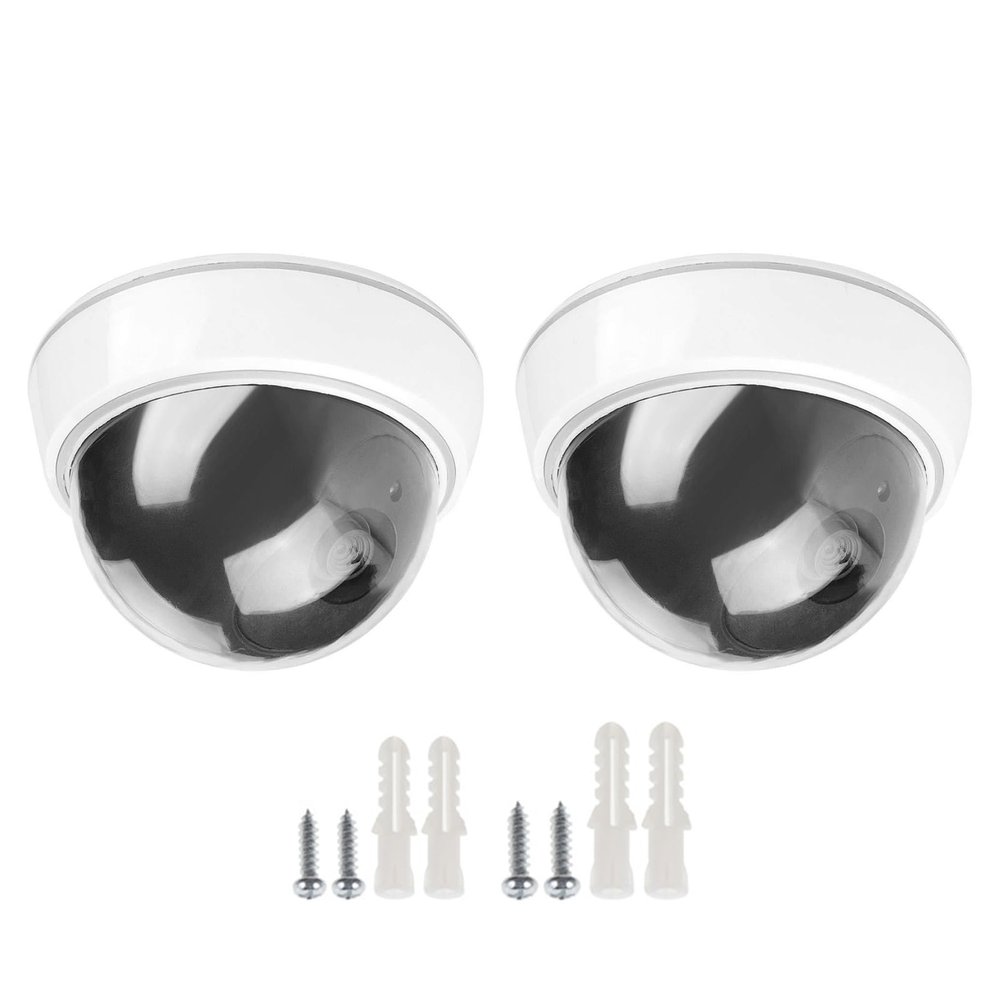 Whoasyst Realistic Simulated Security Camera Outdoor Indoor Use ABS Materials Fake Surveillances Monitor for Home Business 2pcs Budget Friendly CCTV Camera