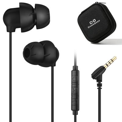 3.5mm Wired Sleep Earbuds Headphones with Microphone, Soft Earphones for Sleeping, Dual-Layer Noise Isolation, HiFi Sound, Ultra-lightweight, Ideal for Sleeping, Snoring, Insomnia & Travel