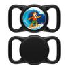 Dog AirTag Holder for Dog Collar, Soft Silicone Slide-On Case for Apple AirTag, No-Dangle Quiet Protective Holder with Eye-Catching Pet Character Designs, Black-Surfer view 1