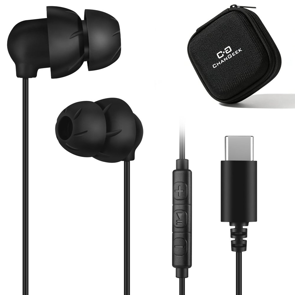 Sleep Earbuds, USB-C Wired Sleep Headphones with Mic, for Side Sleepers