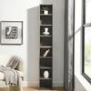 8-Tier Media Tower Rack, Slim CD/DVD Storage Cabinet with Adjustable Shelves, Tall Narrow Bookcase Display Shelf for Home Office, Multi-Functional Double-Decker Organizer view 2