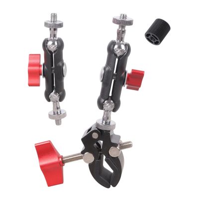 360Degree Rotating Ball Head Camera Metal Clamp Mount 1/4 Thread Screw for DSLR Camcorder Light Stand Accessories Metal Clamp