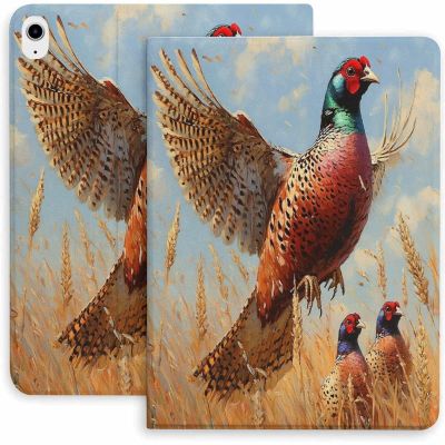 Askdfdf Pheasant in Flight Case for iPad 9th/10th/11th Gen,Mini 5/4/3/2/1(7.9in) Mini 6 (8.3in) Mini 7(8.3in),Air 4/5/6/7,Pro 11in(2020/2021/2022/2024) Auto Wake/Sleep