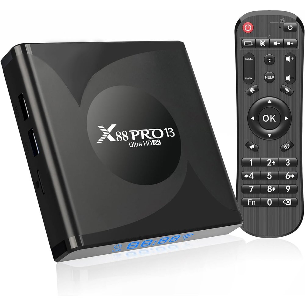 GREVA 8K Android TV Box 13.0 4GB RAM 64GB ROM Smart TV Box RK3528 Chipset Support 2.4G/5.0G WiFi 6 HDR10 BT5.0 USB3.0 Ethernet LAN 3D 1080P 2K 4K+ Utral HD Streaming Media Player