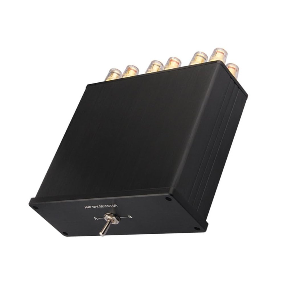 APGLSXY 2 in 1 Sound Selectors Box Gold Plateds Coppers Terminals Speaker Selectors Switches for Amplifiers and Speakers