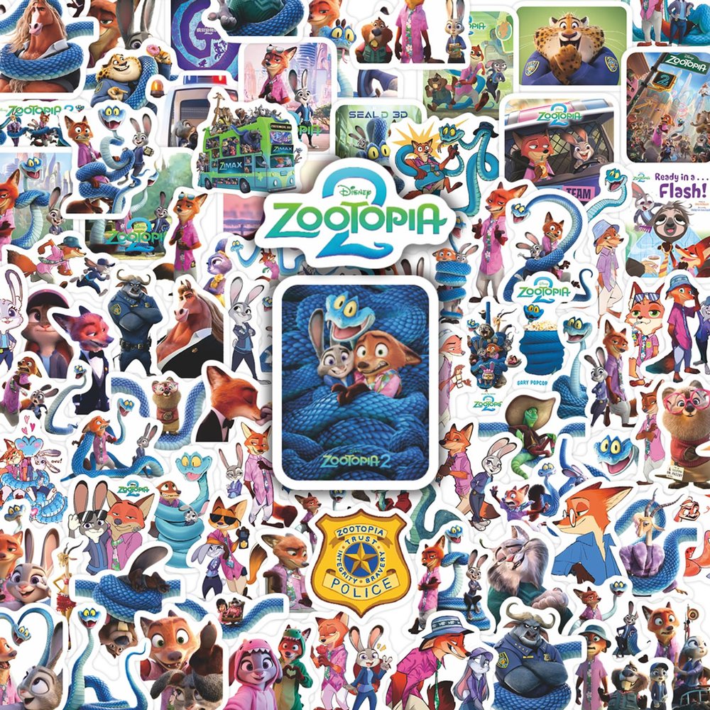 100 Pcs Anime Theme Stickers, Animals Cute Stickers, Movie Sticker Decorative Items Suitable for Tablets, Water Bottles, Refrigerators, Guitars, Scooters, Suitcases, and More