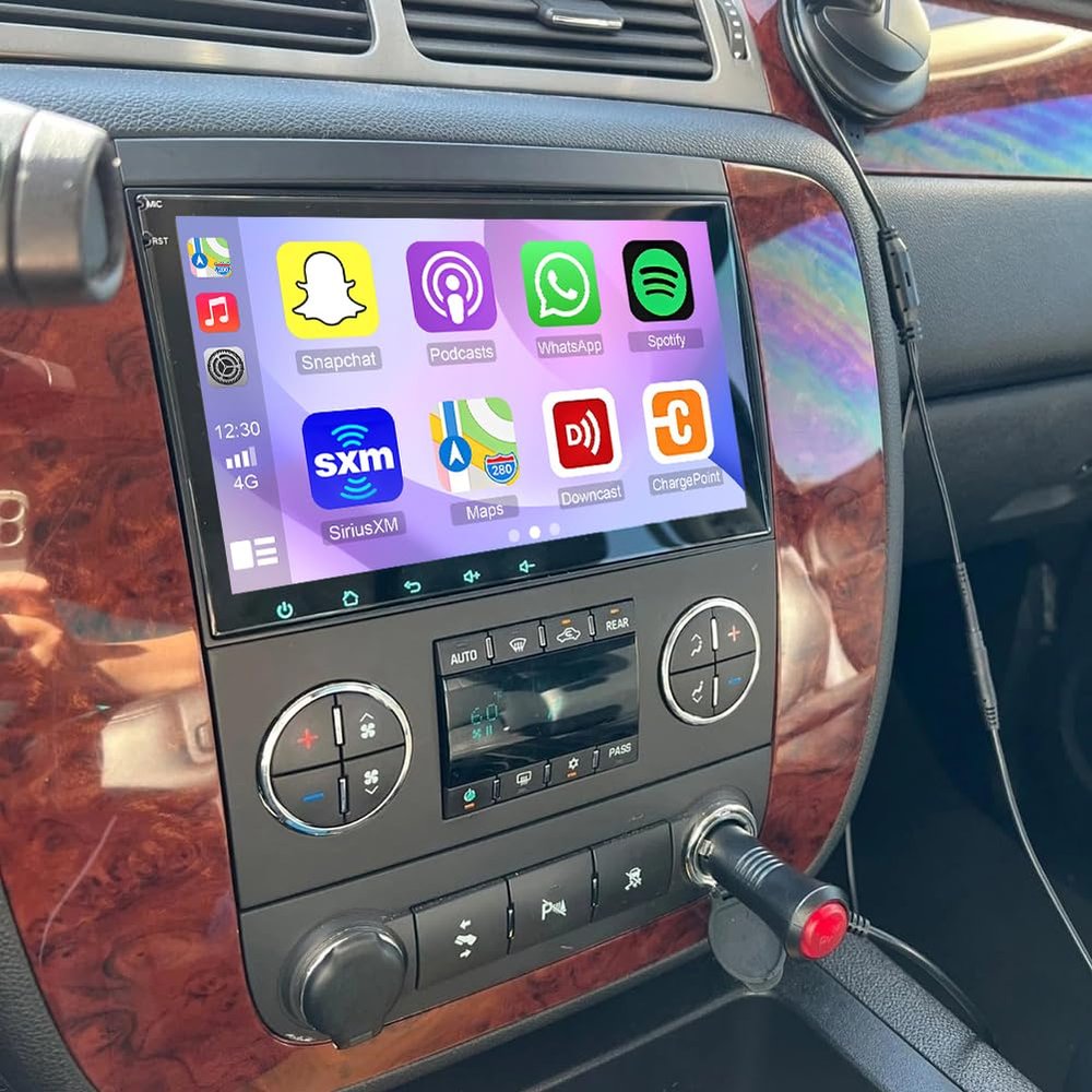 4+64G Car Radio Stereo Upgrade for Chevrolet Silverado 1500HD 2007-2012, Android 14 with 8 Inch Touch Screen/Backup Camera/Wireless CarPlay & Android Auto/GPS BT FM/RDS Mirror Link SWC+Backup Camera