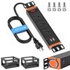 10-Inch Rack Mount PDU Power Strip, 1U Half-Rack Power Distribution Unit, 3 AC Outlets, 2 USB-A Ports, 15A Resettable Overload Switch, 6 ft 16AWG Cord for 10'' Mini Server Network Cabinets/Rack/Self view 1