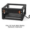 10-Inch Rack Mount PDU Power Strip, 1U Half-Rack Power Distribution Unit, 3 AC Outlets, 2 USB-A Ports, 15A Resettable Overload Switch, 6 ft 16AWG Cord for 10'' Mini Server Network Cabinets/Rack/Self view 2