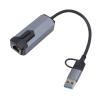 Zopsc USB C to Ethernet Adapter, USB A and RJ45 Network Adapter with Thunderbolt Support, 2.5Gbps High Speed, Multi Platform Compatibility, for Wins OS X Linux view 1