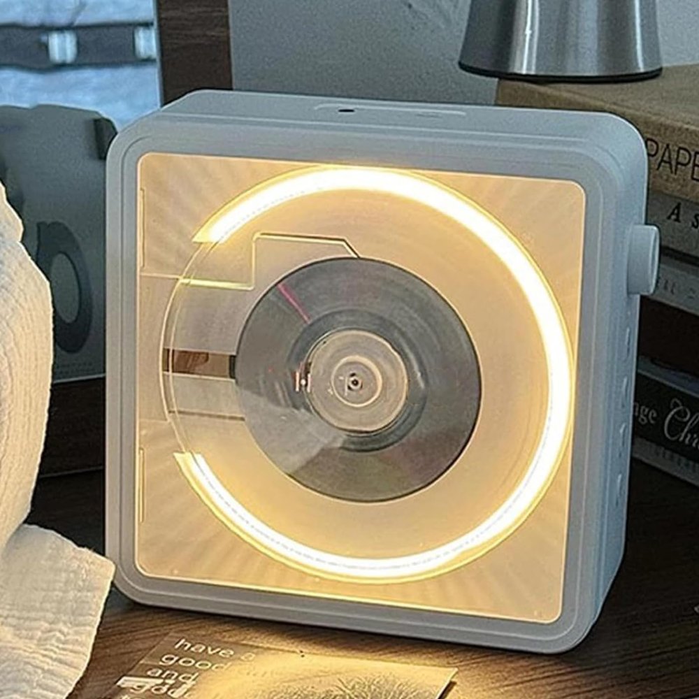 Portable CD Player, Speaker Player with 4 Dreamy Mood Lighting, Support CD/CD-R/CD-RW/MP3/WMA and 3.5" Stereo Audio Output/External Headphone Jack, Unique Gift for Music Enthusiasts