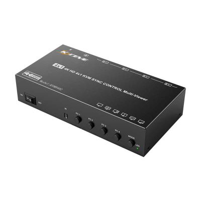 Black Game Control SynchronizerKeyboard and Mouse Split-Screen Synchronization Device4/8ports All-in-oneHDMI Multi-Screen Splitter(4 Ports)