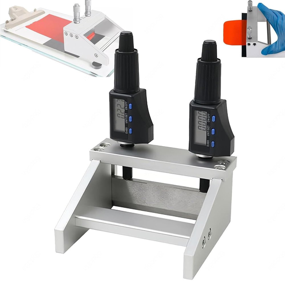 Wlikoci Digital Display Film Applicator, 100/150/200/300mm Wet Film Preparation Device with Micrometer, 1-6000m Adjustable, Graduation Value 1m for Experimental (width100mm)