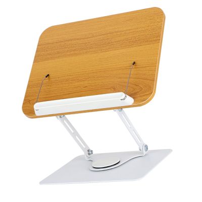Book Stand for Reading Adjustable Book Holder with 360 Degree Rotating Base Elastic Page Clip Desktop Stand Portable