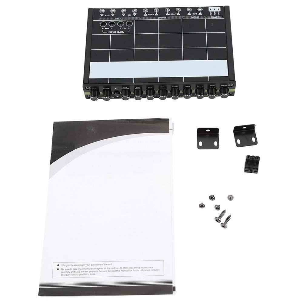 Car Audio Equalizer, Stereo EQ, 7 - Band, Black - Enhanced Sound Control, Backlit Rubber Knobs, for Car Audio Systems