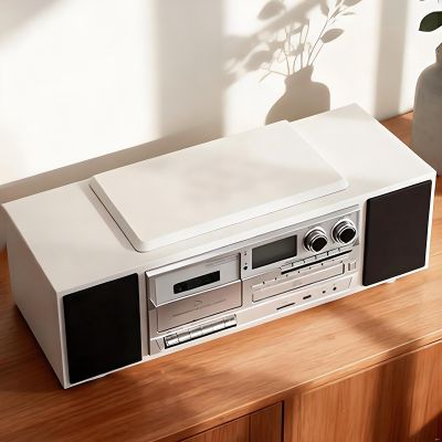 Portable CD Player with Bluetooth, Desktop CD Music Players for Home, Volume Control Knob, Supports Transcription Functions, for Home (White)
