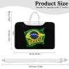 Brazil Flag Laptop Tote Bag PU Leather Computer Carrying Briefcase Handbag for Work Business 42x30.5cm view 2