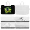 Brazil Flag Laptop Tote Bag PU Leather Computer Carrying Briefcase Handbag for Work Business 42x30.5cm view 4
