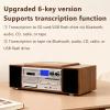 Portable CD Player with Bluetooth, Desktop CD Music Players for Home, Volume Control Knob, Supports Transcription Functions, for Home (Dark Brown) view 4