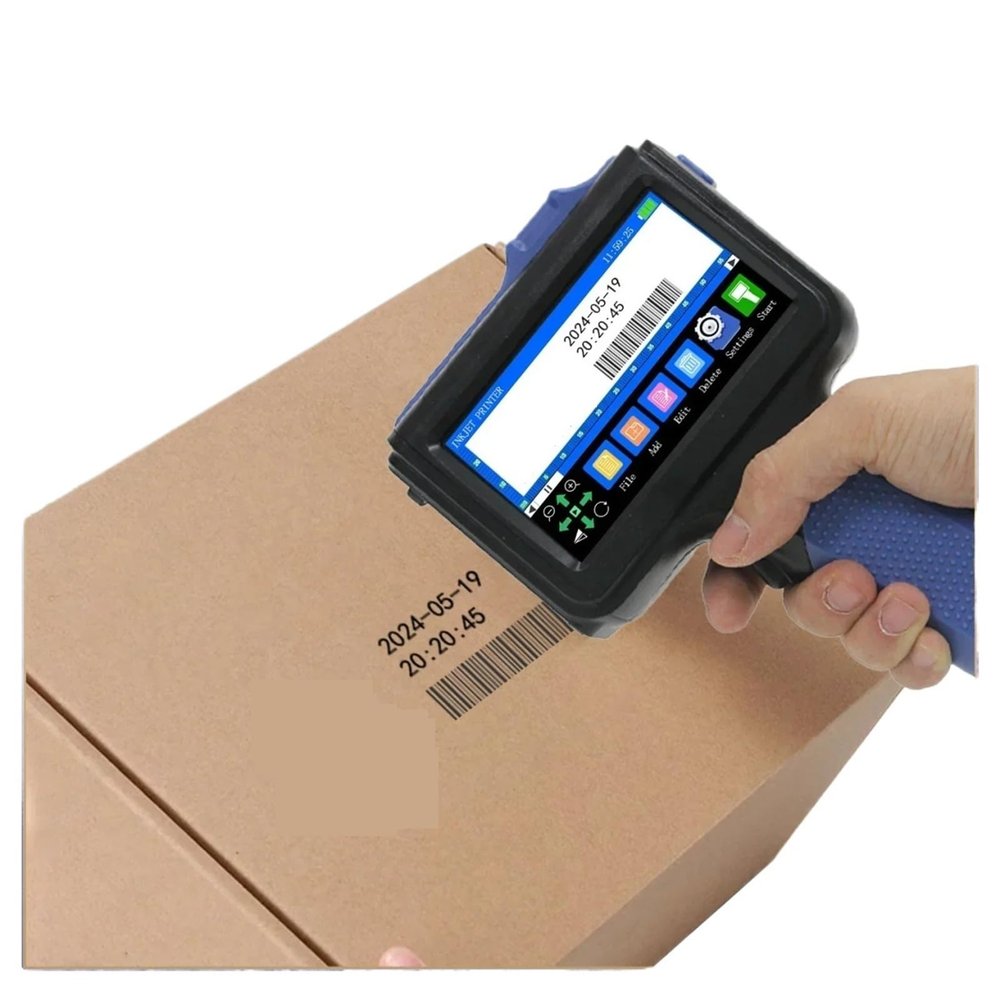 SHIHUANI 12.7MM Portable Handheld Inkjet Printer for Expiry Date Batch Number Logo Text Label(Printer with Black Ink*1(EU))
