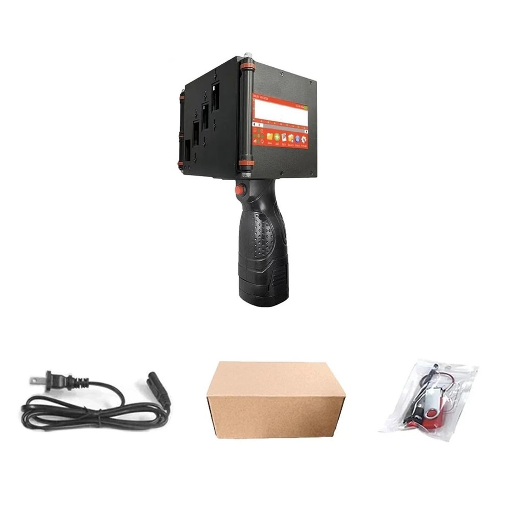 SHIHUANI 100mm Portable Handheld Thermal Inkjet Printer for QR Barcode Batch Number Logo(Without Ink(JP))
