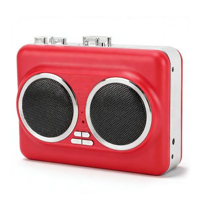 YUEHISY Cassette to MP3 Converter, USB Portable Cassette Tape Player with Built in Speaker and Headphone Jack, Digital Audio Converter (Red)