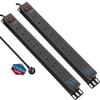2 Packs 8 Outlet Heavy Duty Power Strip with USB PD 20W, BTU Surge Protector 6FT Cord Long Power Strip with USB A & USB C, Wide Spaced and Wall Mount Metal Powerstrip for Home Office Garage Workshop view 1