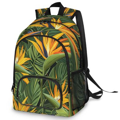 BICUUZHI Tropical Watercolor Floral Laptop Backpack for Women Men 18.3 Inch Waterproof Large Computer Backpacks Nurse Bussiness Casual Bag