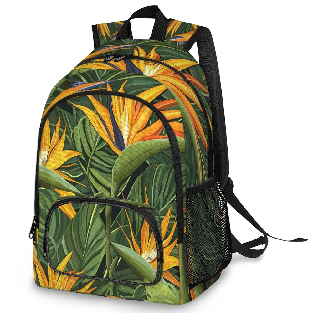 BICUUZHI Tropical Watercolor Floral Laptop Backpack for Women Men 18.3 Inch Waterproof Large Computer Backpacks Nurse Bussiness Casual Bag