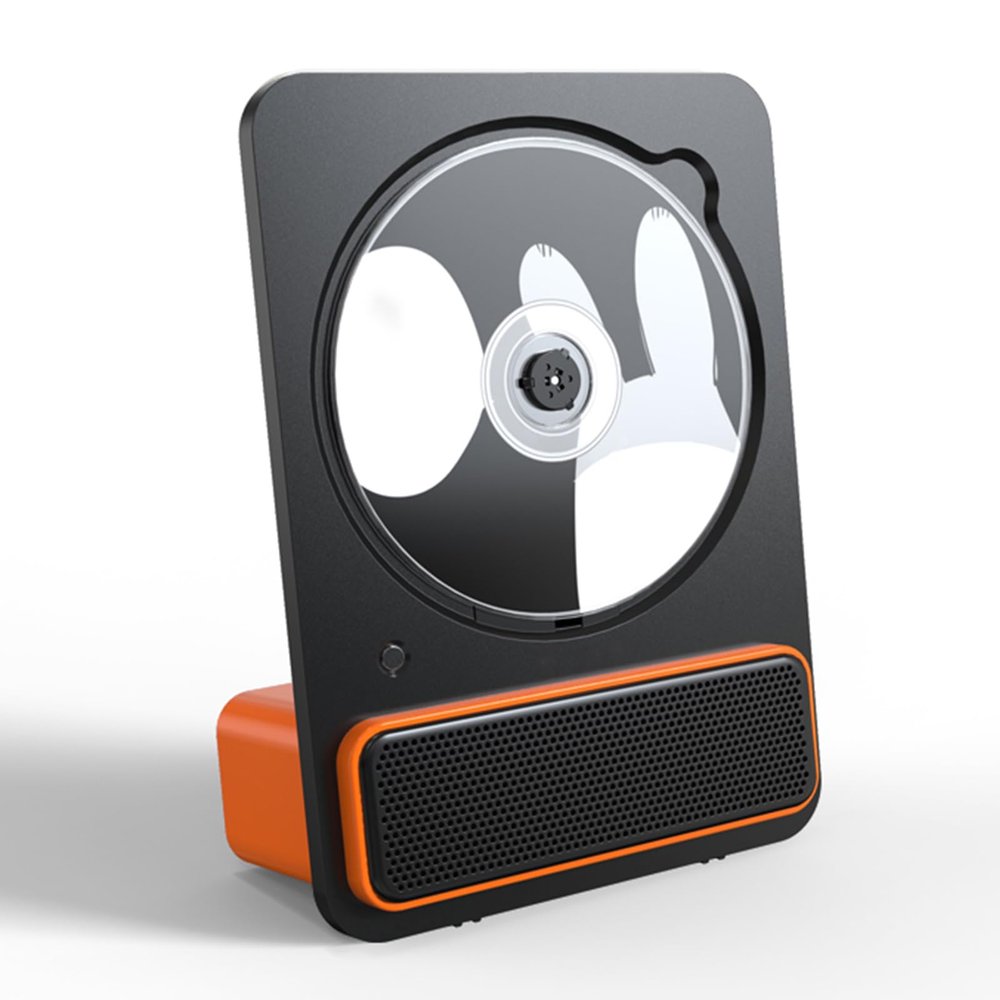 Portable Bluetooth CD Player,CD Music Player,9 Tilt-Up Acoustic Design,Dual Connection Modes, Disc Formats CD, CD-R, CD-RW, for Office (Orange)