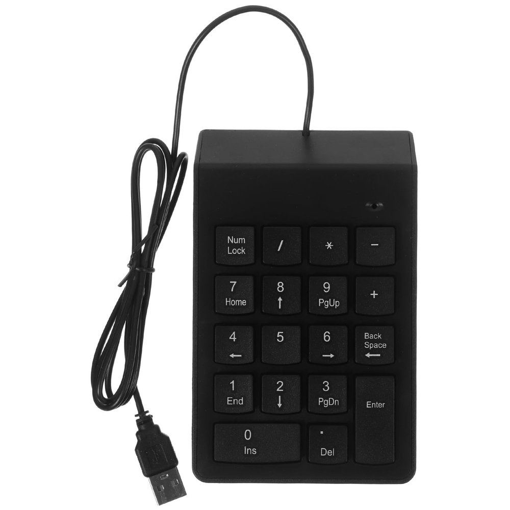 Alipis USB Wired Numeric Keypad 19-Key USB Numpad for Laptop Financial Accounting Portable Number Pad with Connection
