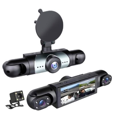 Full View Car Dashcam System Wireless, 360 View 4 Channel Dash Cam Front and Rear Left Right Inside Camera, 1080p Side Car Camera with Parking Mode, Night Vision, G-Sensor, Loop Recording (64G)