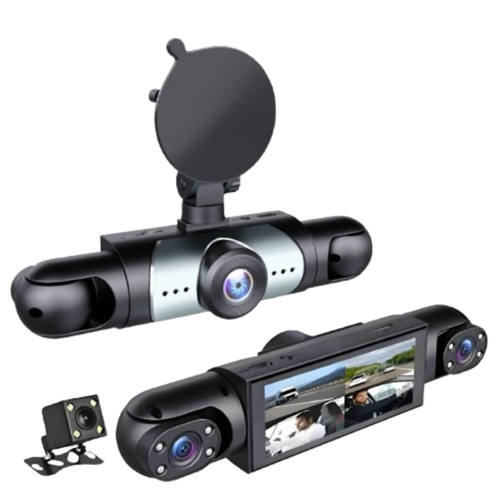 Full View Car Dashcam System Wireless, 360 View 4 Channel Dash Cam Front and Rear Left Right Inside Camera, 1080p Side Car Camera with Parking Mode, Night Vision, G-Sensor, Loop Recording (64G)