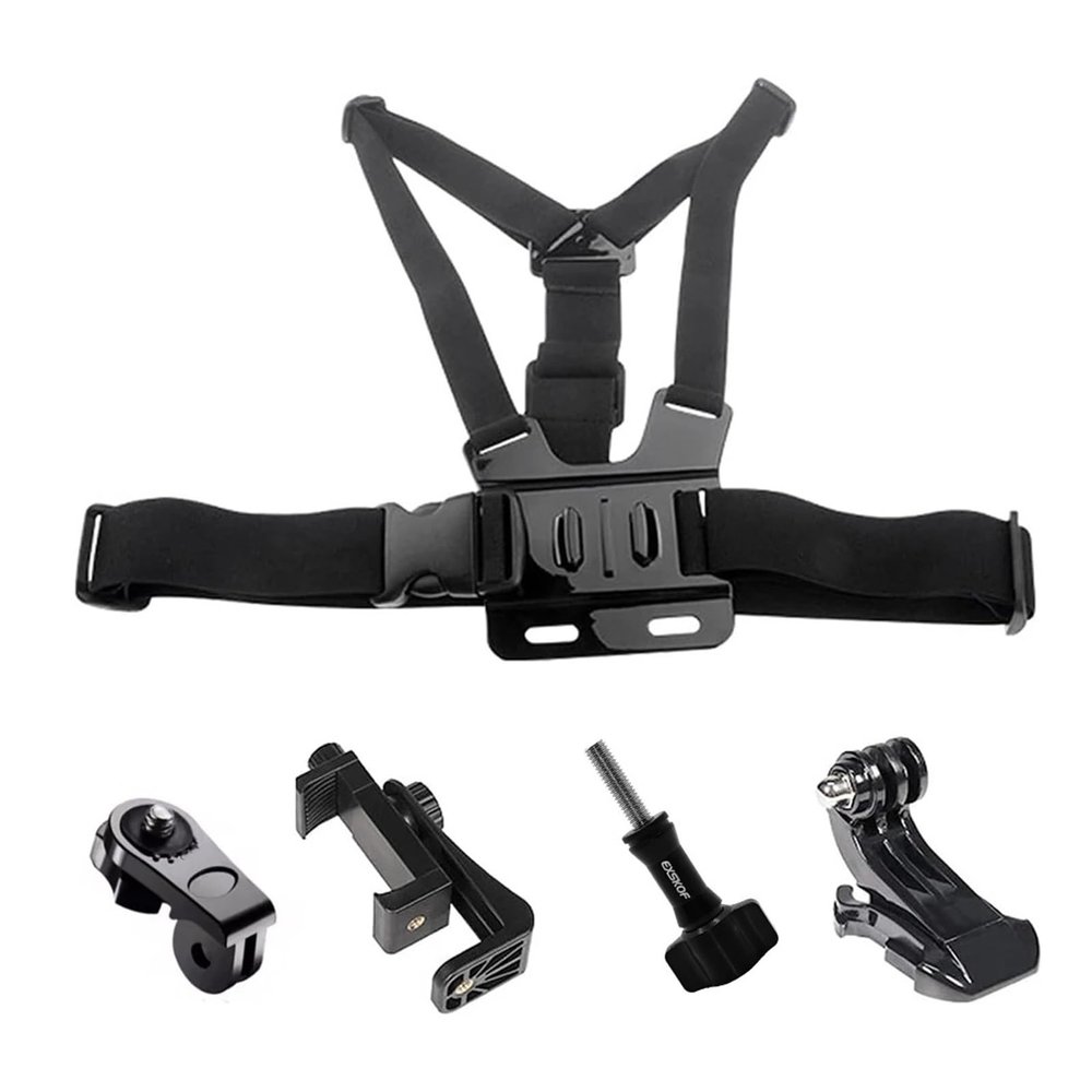 Adjustable Chest Strap Harness, Compatible for GoPro, Compatible for Insta360, Mount Holder for Action Camera(with Phone Clip Kit)