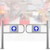Supermarket Entrance Safety Gate Automatic Closing Spring-Loaded Swing Stainless Steel for , Library, Scenic, Store view 1